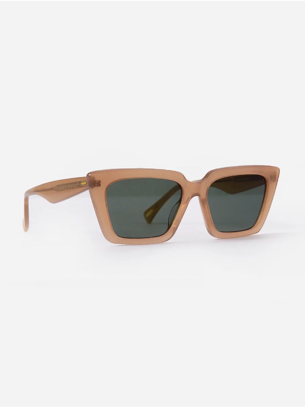 RAEN Keera Sunglasses Tan Frame Green Lens Square Oversized Fashion Designer - Picture 2 of 8
